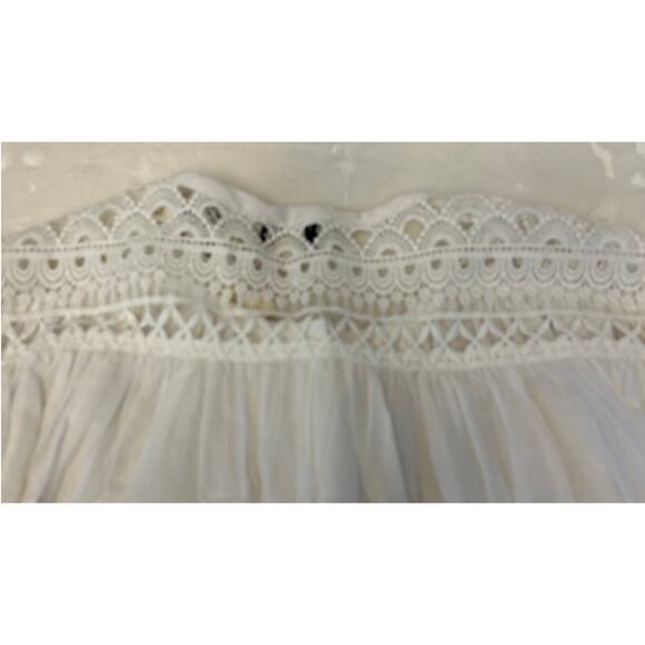 Anthropologie See U Soon Top Women's Off White Button Up L/S Crochet Size S NWT - Picture 11 of 11